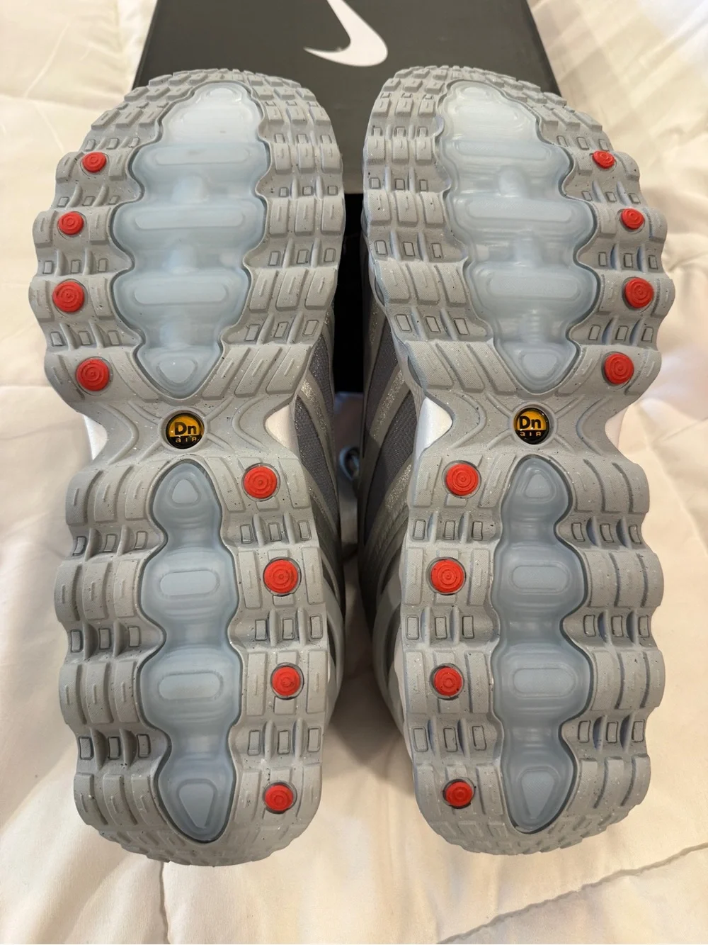 Nike womens    Wolfe Gray, White and Metallic Silver Air Max Style Sneakers